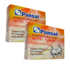 LOT OF 2 PCS 4X1 DiSEqC SWITCH Wideband Model 4x1W  Pansat Premium FTA Satellite