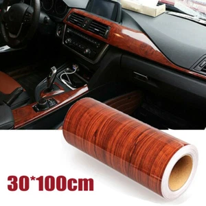 Glossy Simulation Wood Grain Sticker Decal Car Interior Trim DIY Vinyl Film Wrap - Bild 1 von 11