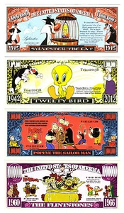 ONE MILLION DOLLARS TOONS SET DE 4 BILLETS (LOT 2) - Picture 1 of 2