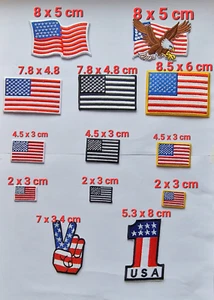 USA Flag Embroidered Iron / Sew On American Patch United States of America Badge - Foto 1 di 1