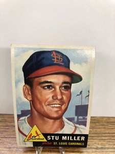 1953 Topps #183 Stu Miller, St. Louis Cardinals, VG or better.