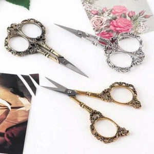 Forbice vintage stile europeo in acciaio inox per ricamo cucito artigianato arte - Foto 1 di 11