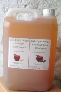 Apple Cider Vinegar with Black Garlic & Ginger (100% Organic)5 Litre with mother - Picture 1 of 1