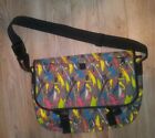 Parcel Flap Top Small Messenger Bag, Multicolor Splatter Pattern