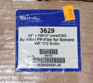 SIHL 3629 SyntiSol Polypropylene Film 54" x100'/3" WF 170 Satin - Picture 1 of 4
