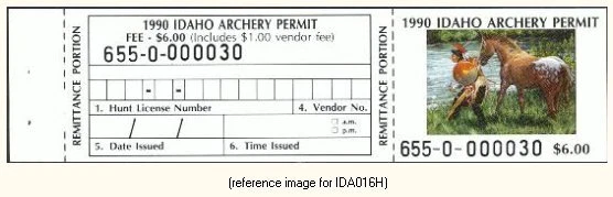 D2K Idaho Archery 1990 $6.00 with info tab - Image 1 of 1
