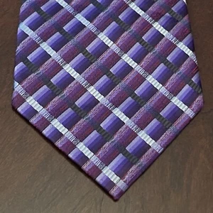 Crazy Horse By Claiborne Purple Hand Made 100% Silk Men’s Neck Tie Made In China - Picture 1 of 9