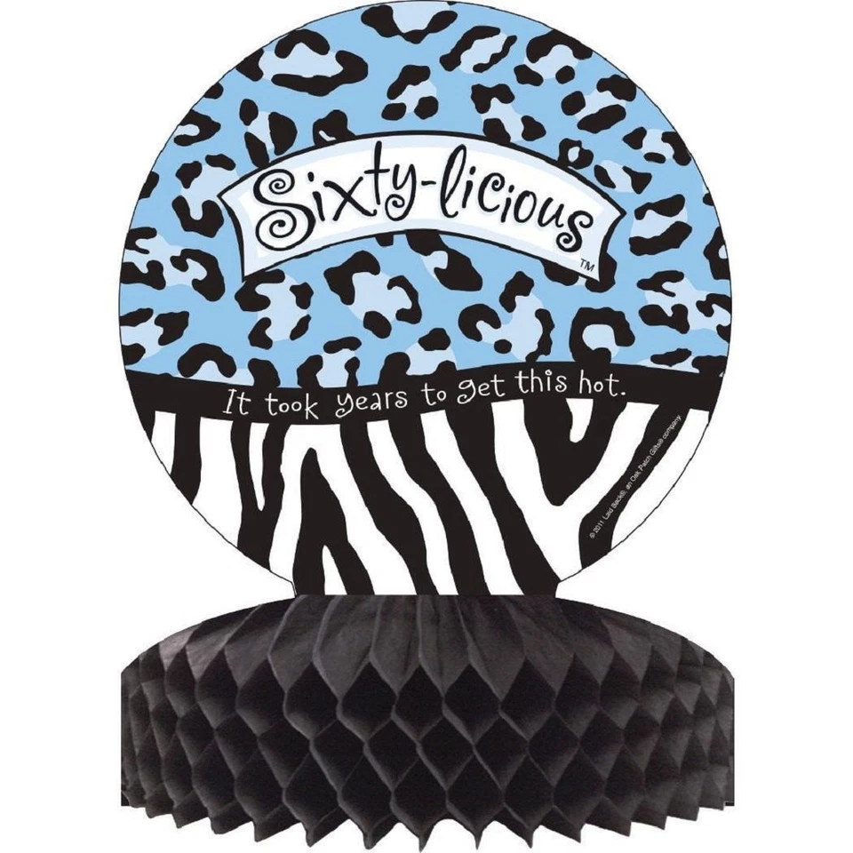 Sixty-Licious Leopard Zebra Animal 60th Birthday Party Decoration Centerpiece - Image 1 of 1