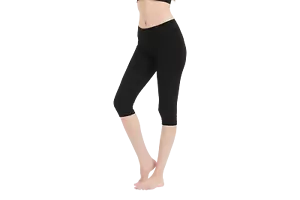 Women’s Low-Rise Fold over Capri Leggings - Slim Fit Yoga, Gym, Casual Pants - Picture 1 of 28