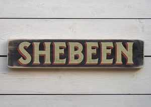 Letrero de madera estilo vintage SHEBEEN. Regalo para el hogar retro hecho a mano - Imagen 1 de 20