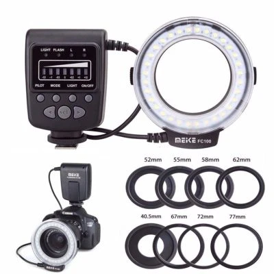Meike FC-100 Macro Ring LED Flash/Light for Canon Nikon Olympus Panasonic Pentax - Image 1 of 4