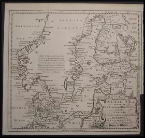 1748 Jefferys Map Baltic Sea Russia Sweden Abo Treaty - Picture 1 of 1