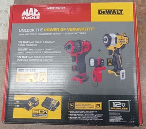 12V MAX MAC & DEWALT 3 Tool Combo Kit w/Impact, Screwdriver & Light - Picture 1 of 4