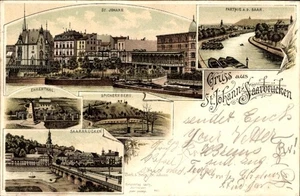 Litho St. Johann Saarbrücken, Neue Brücke, Ehrental, Spichernberg - 4220598 - Picture 1 of 2
