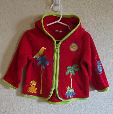 Chaqueta Hanna Andersson Niña 6-12M Roja Bordada Animales Excelente Estado Foto 1 de 4