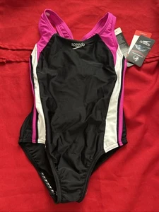 Speedo Girls Infinity Splice One-Piece Swimsuit Thick Strap New Blush Size 8 - Picture 1 of 6