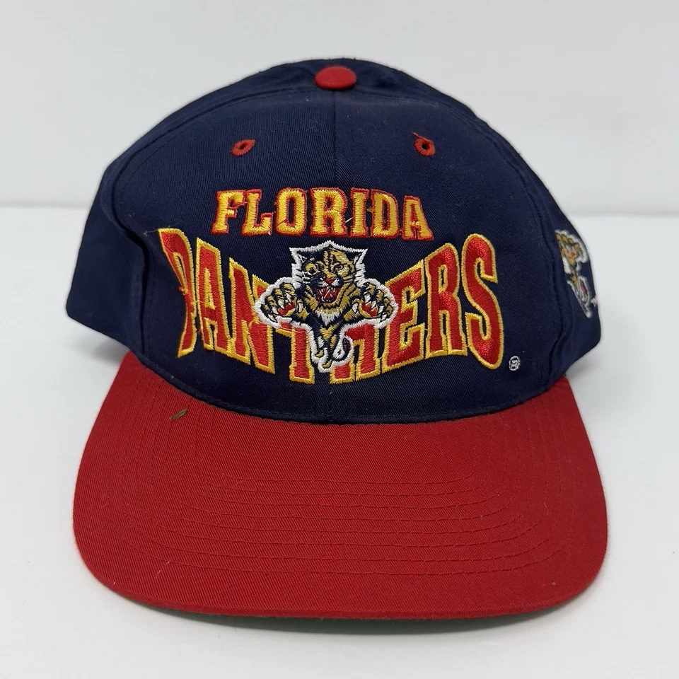 Vintage Florida Panthers Snapback Hat Blue Red NHL Hockey Embroidered Logo Cap - Image 1 of 4