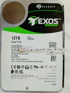 *Read Ad* NEW Seagate Exos X18 ST12000NM000J 12TB Internal 3.5" Hard Drive 32424 - Picture 1 of 4