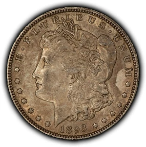 1893 $1 Morgan Silver Dollar - Crusty AU Key Date w Luster - VIDEO - SKU-B5027 - Picture 1 of 4
