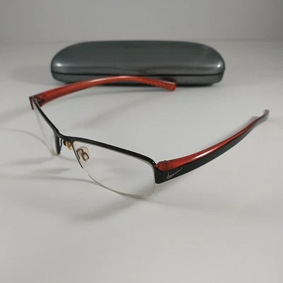 Apenas armações de óculos Nike, NIKE 8081 002, 53-19-140, preto e vermelho - Imagem 1 de 4