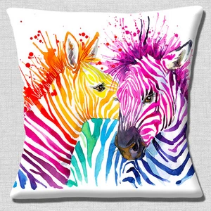 Cubierta de cojín cebra susurradora 16 pulgadas 40 cm cuadrado brillante multicolor blanco - Imagen 1 de 3
