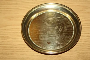 Vintage Collectable - Small Brass Dish / Tray - "East Anglia" Map - Diam 12 cm - Picture 1 of 12