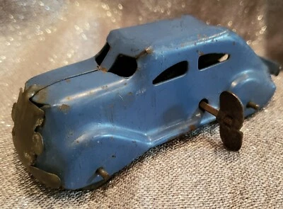 RARO Antigo MARX 4" Aço Prensado Wind Up Carro de Brinquedo Década de 1930 Chrysler Airflow  - Imagem 1 de 4