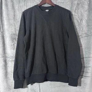 Umbro Crew Neck Pullover Jumper Black Plain Mens Medium - Picture 1 of 9