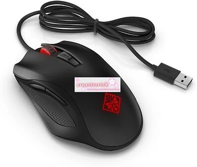 OMEN HP Mouse 600 Wired Optical Gaming Mouse with 6 Buttons 12000 dpi RGB Backli - Image 1 of 4