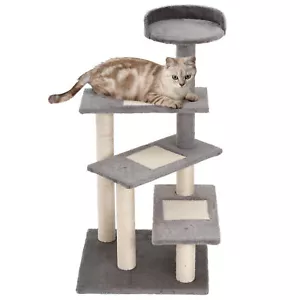 More details for pawhut cat tree activity center kitten climbing tower scratching post plush