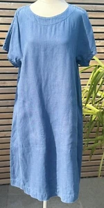 Seasalt dunkelblau 100 % gewaschenes Leinen S/S Primärkleid Etikett UK 14 - Bild 1 von 7