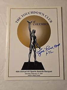 Joe Foss Comisionado de la AFL, As de la Segunda Guerra Mundial, folleto autografiado de The Touchdown Club... - Imagen 1 de 3