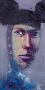 ORIGINAL GENNADIY IVANOV Mouse Series contemporary art urban Cubism Oil PAINTING - Picture 1 of 1