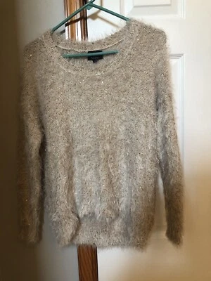 Lumiere женский размер большой слоновой кости и золото текстурированный мягкий пуловер свитер, новый - Изображение 1 из 4