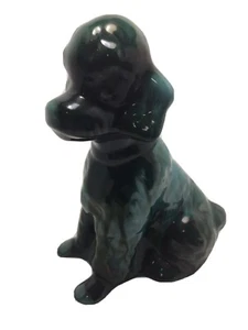Green Jade ceramic glazed sitting dog by Blue Mtn Pottery - Picture 1 of 6