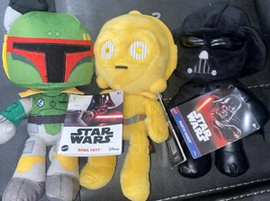 NEW Mattel Star Wars C-3PO, BOBA FETT, &Darth Vader 8" Inch Plush Stuffed Animal - Picture 1 of 4