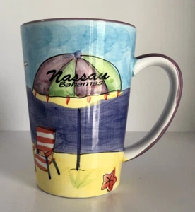 Vintage American Gift Collector Series Nassau Bahamas Painted Coffee Tea Mug Cup - Picture 1 of 6