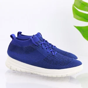 Fitflop Uberknit Sneaker Women's Size 7 Blue Black Knit Mid Top Toning Shoe - Picture 1 of 13