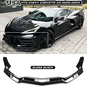 Divisor de labios de parachoques delantero brillante BK Flash STG 3,5 para Corvette C8 Z51 2020-2024 - Imagen 1 de 16