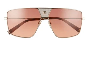 Givenchy 63mm Oversize Aviator Sunglasses - Metal frame with gold accents - Picture 1 of 14