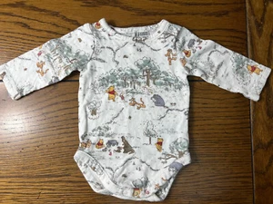 Janie and Jack Disney Winnie The Pooh Toile Bodysuit EUC Boys Size Newborn NB - Picture 1 of 3