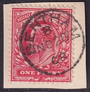 GB BRITAIN EDOARDO 7° FRANCOBOLLO / ANNULLO "BENTHAM" 1908 - Foto 1 di 1