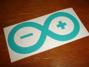 2x Arduino Vinyl Laptop Sticker - Turquoise - Opensource Openhardware Linux - Picture 1 of 5