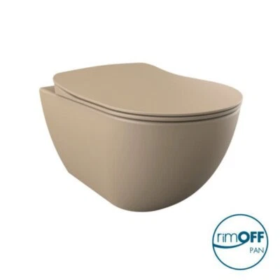 Franco Rimless Cappuccino Wall Hung Combined Bidet Toilet With Soft Close Seat - Image 1 of 4