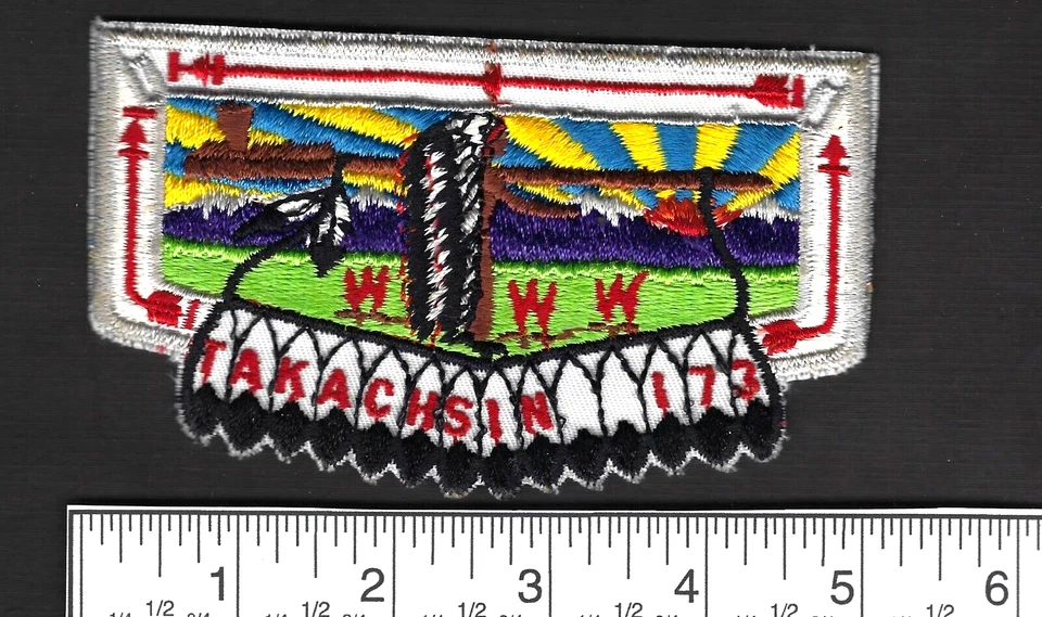 Vintage Boy Scout BSA TAKACHSIN Lodge 173 Order of the Arrow Flap Patch - Image 1 of 1