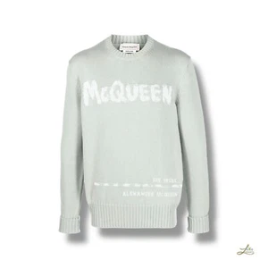 Suéter Alexander McQueen Tejido Intarsia Logo Verde Algodón Para Hombre’s XL - Imagen 1 de 11