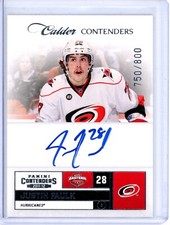 2011-12 Panini Contenders Justin Faulk 205 Rookie Calder Auto 750/800 Hurricanes