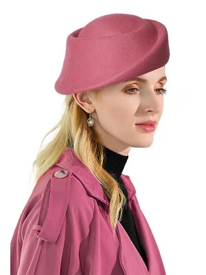 Sombrero Fascinador De Colección Lana Fieltro Top Sombreros Boda Fiesta del Té Vestido Cóctel Sombreros Foto 1 de 4