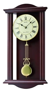 Seiko Dark Wooden Westminster Chime Quartz Wall Clock & Pendulum QXH072B - Picture 1 of 2