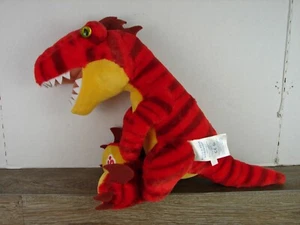 19" Build A Bear Red Dinosaur T REX Velociraptor Raptor Plush 2019 Yellow Red - Picture 1 of 7